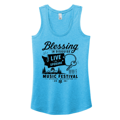BID 2026 - District® Women’s Perfect Tri® Racerback Tank - TURQUOISE FROST