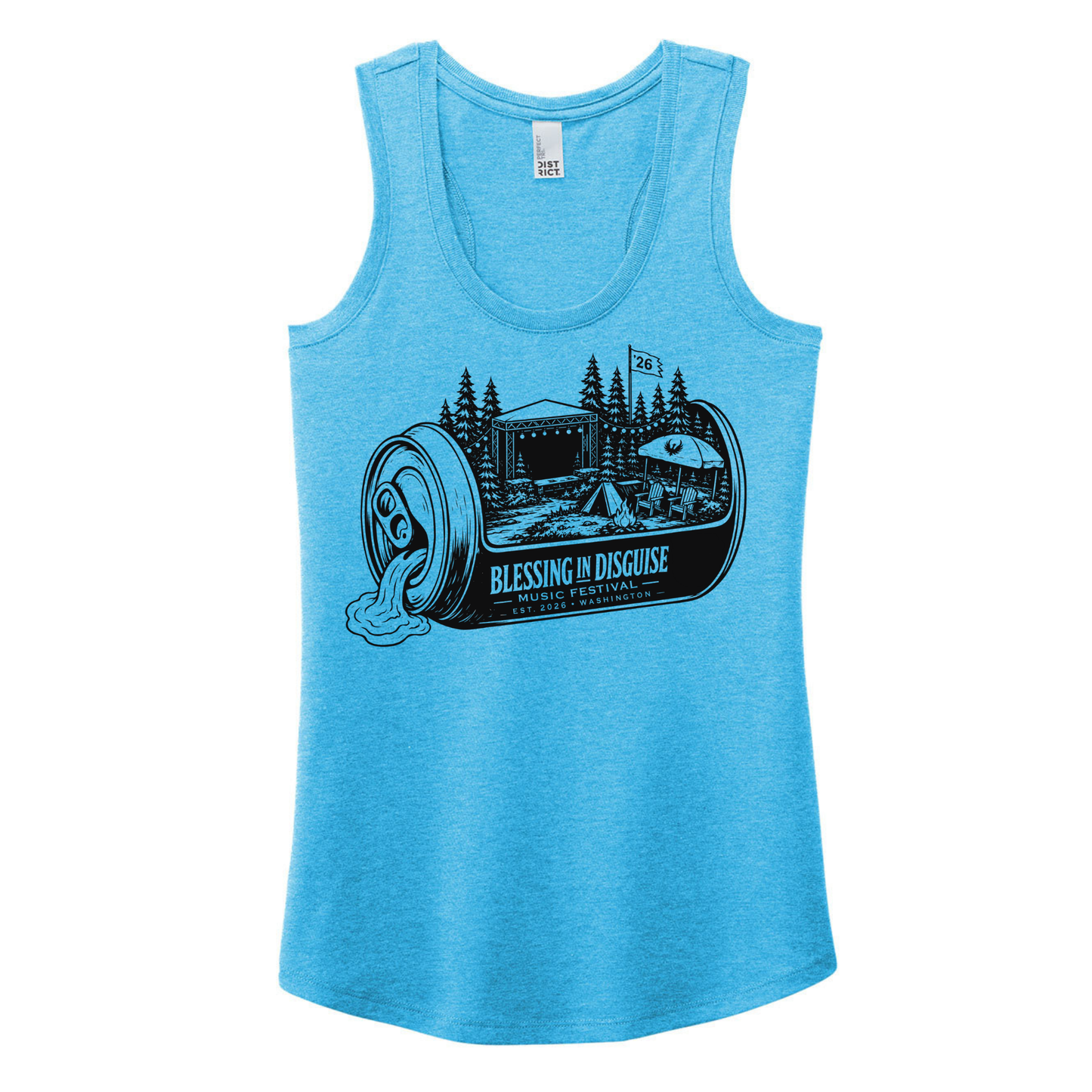 BID 2026 - District® Women’s Perfect Tri® Racerback Tank - TURQUOISE FROST
