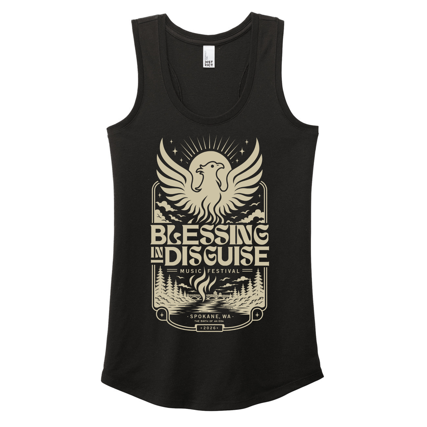 BID 2026 - District® Women’s Perfect Tri® Racerback Tank - BLACK