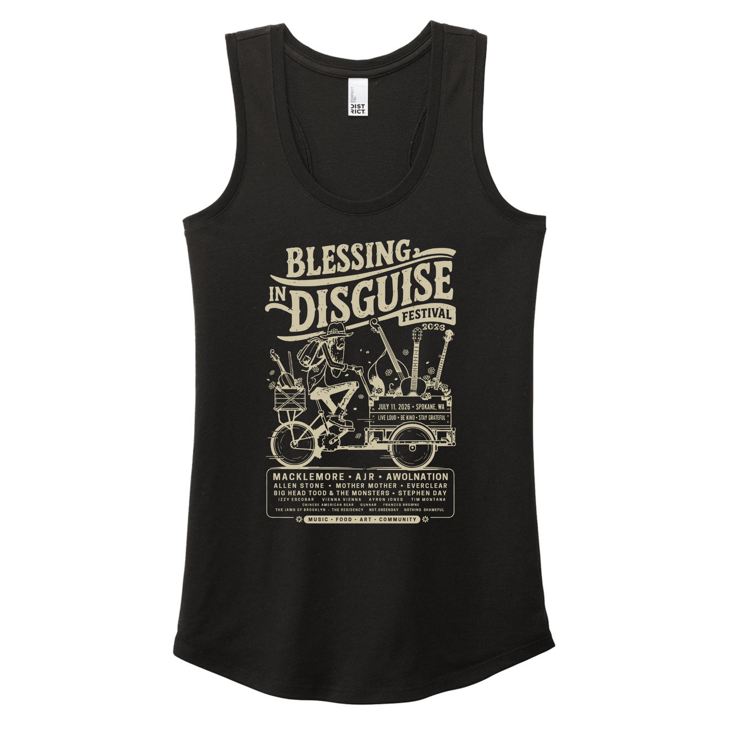 BID 2026 - District® Women’s Perfect Tri® Racerback Tank - BLACK