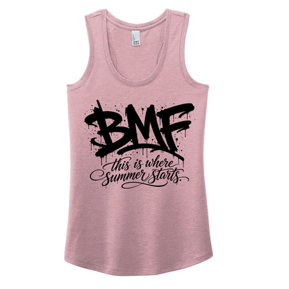 BMF 2026 - District® Women’s Perfect Tri® Racerback Tank - HEATHERED LAVENDER
