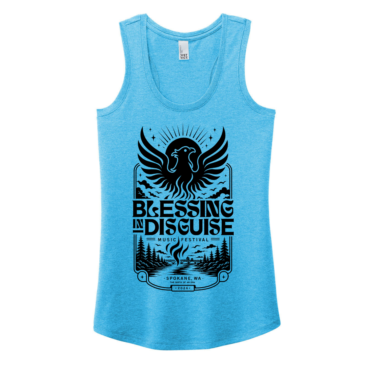 BID 2026 - District® Women’s Perfect Tri® Racerback Tank - TURQUOISE FROST