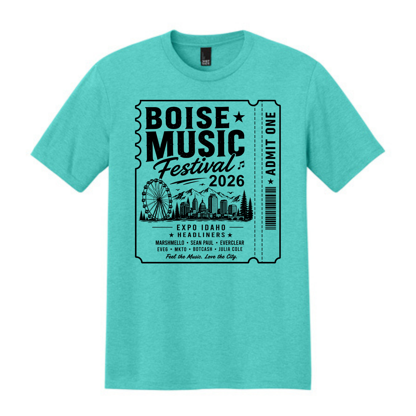 BMF 2026 - District® Perfect Tri® Tee - AQUA HEATHER