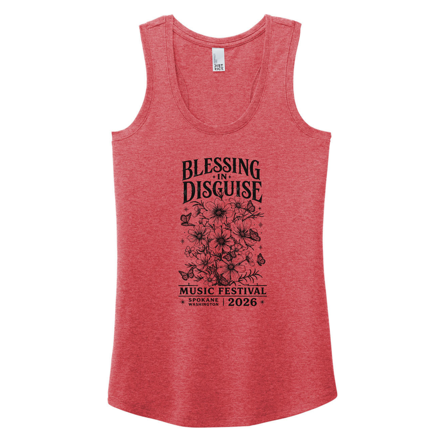 BID 2026 - District® Women’s Perfect Tri® Racerback Tank - RED FROST