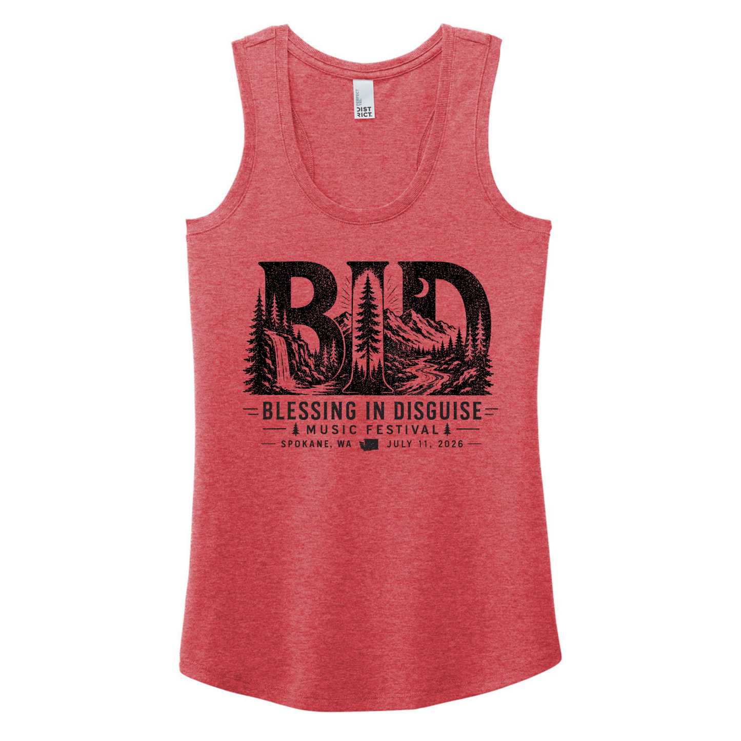 BID 2026 - District® Women’s Perfect Tri® Racerback Tank - RED FROST