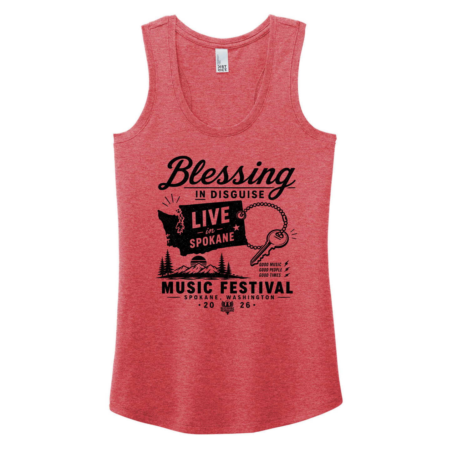 BID 2026 - District® Women’s Perfect Tri® Racerback Tank - RED FROST