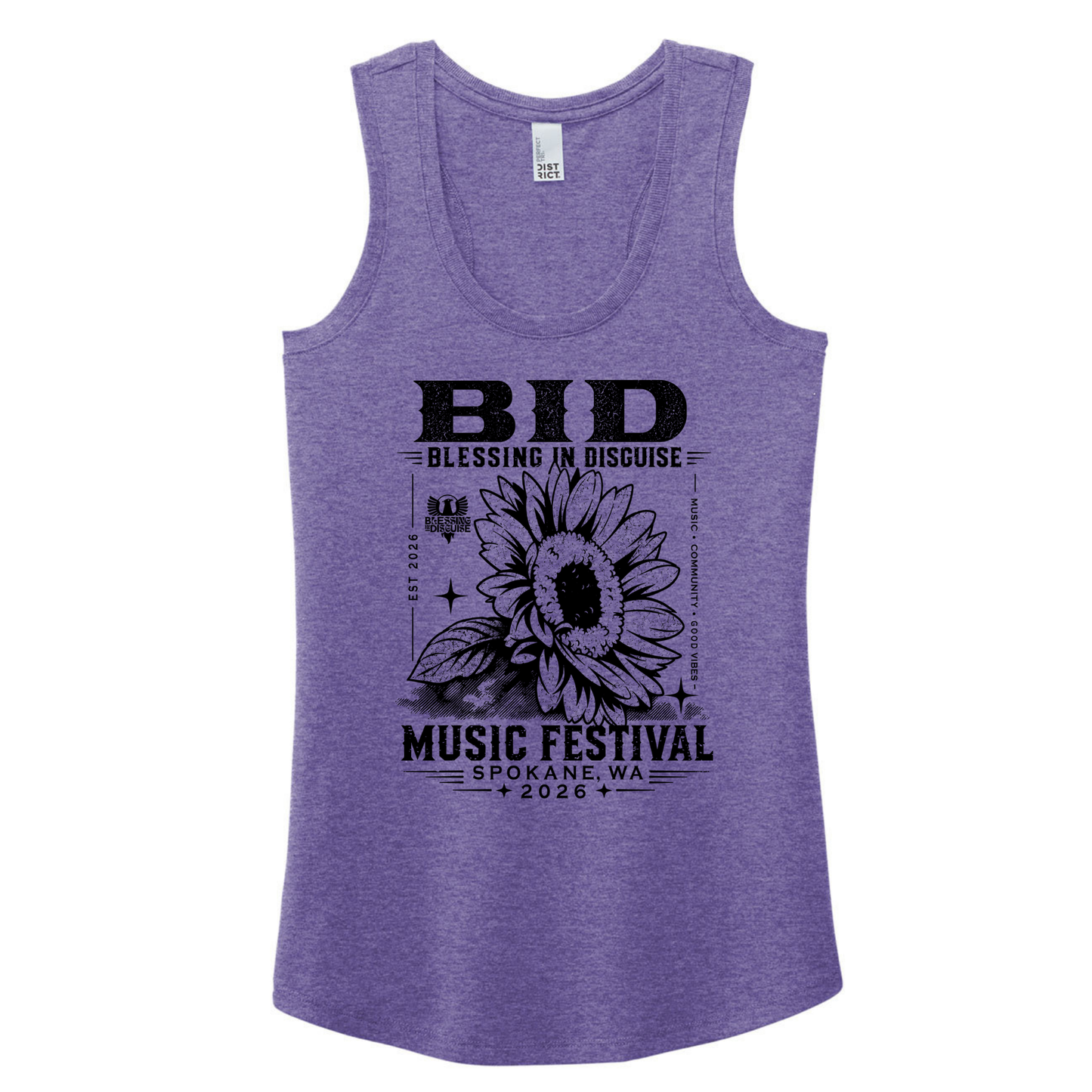 BID 2026 - District® Women’s Perfect Tri® Racerback Tank - PURPLE FROST