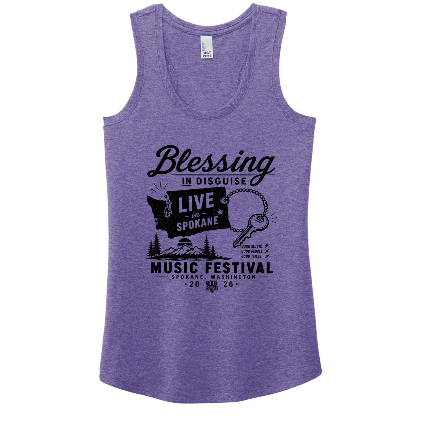 BID 2026 - District® Women’s Perfect Tri® Racerback Tank - PURPLE FROST