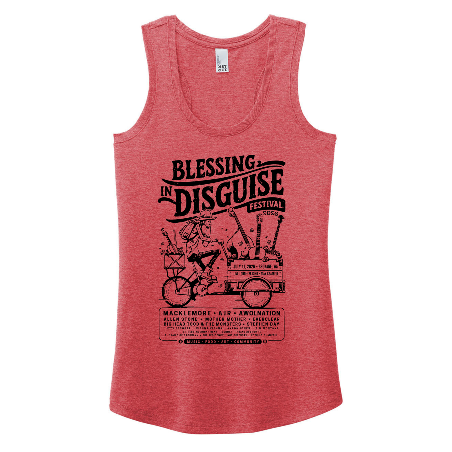 BID 2026 - District® Women’s Perfect Tri® Racerback Tank - RED FROST