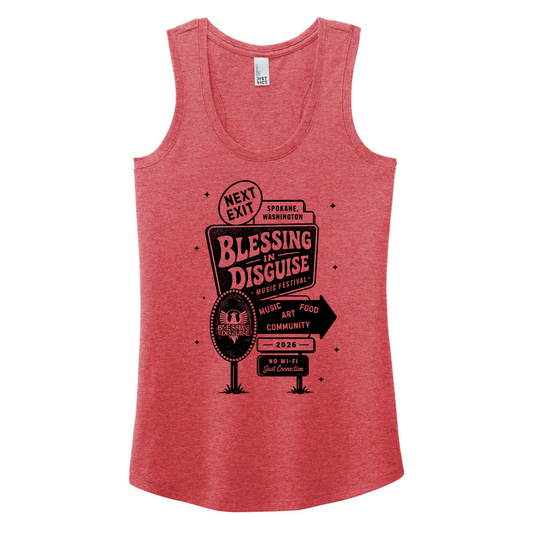 BID 2026 - District® Women’s Perfect Tri® Racerback Tank - RED FROST