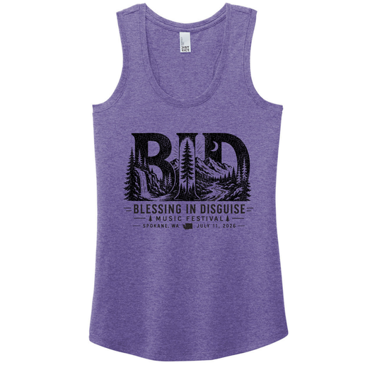 BID 2026 - District® Women’s Perfect Tri® Racerback Tank - PURPLE FROST