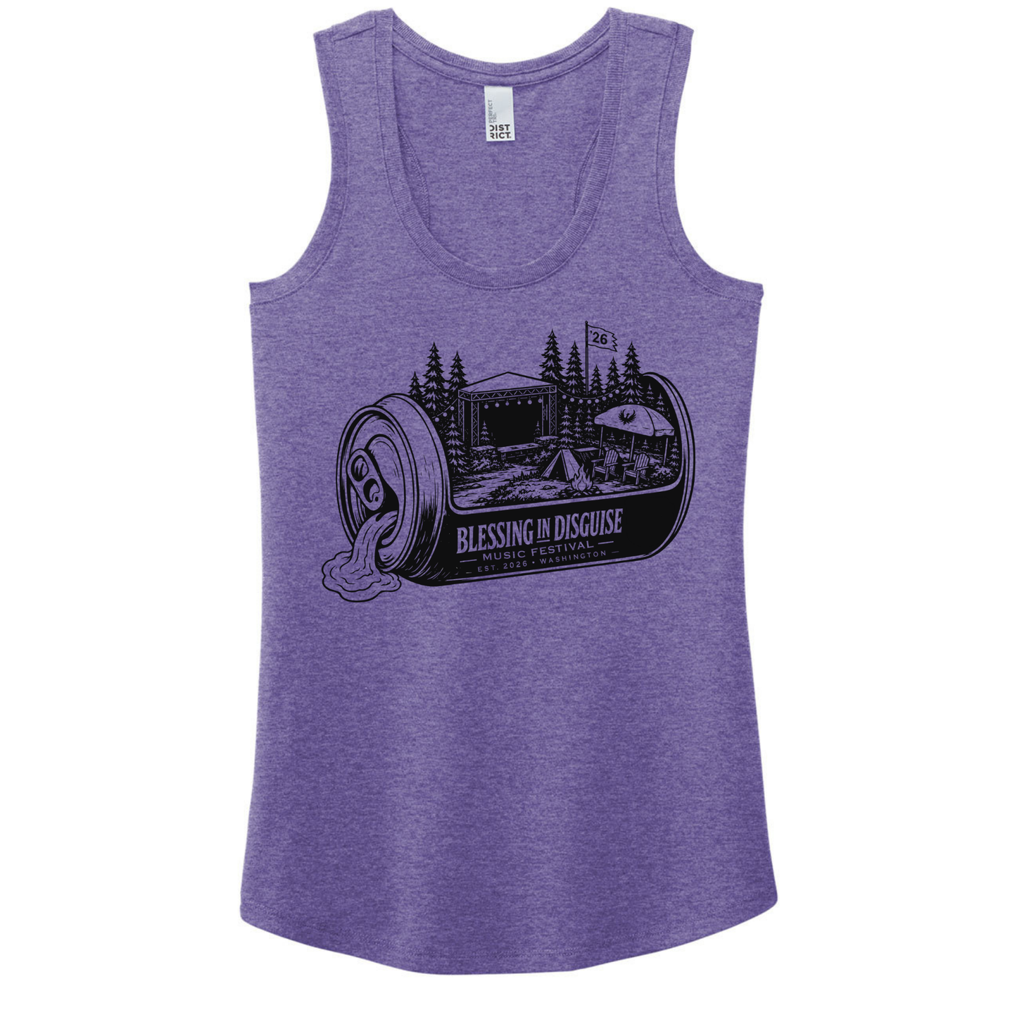 BID 2026 - District® Women’s Perfect Tri® Racerback Tank - PURPLE FROST