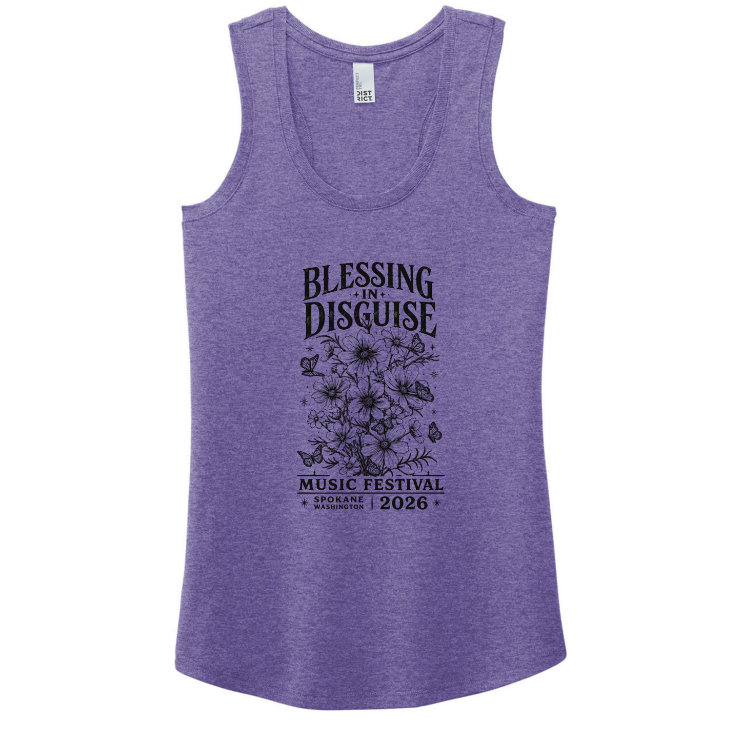 BID 2026 - District® Women’s Perfect Tri® Racerback Tank - PURPLE FROST