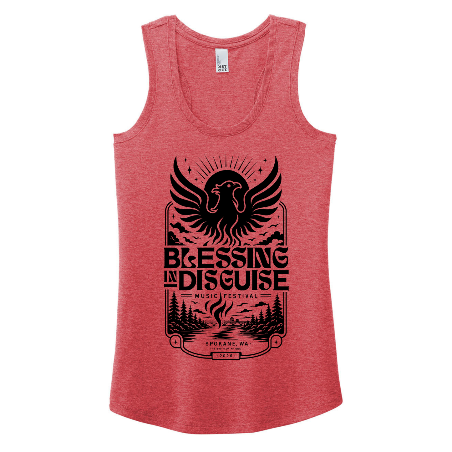 BID 2026 - District® Women’s Perfect Tri® Racerback Tank - RED FROST