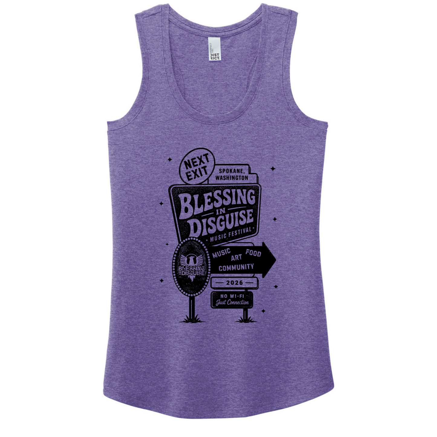 BID 2026 - District® Women’s Perfect Tri® Racerback Tank - PURPLE FROST