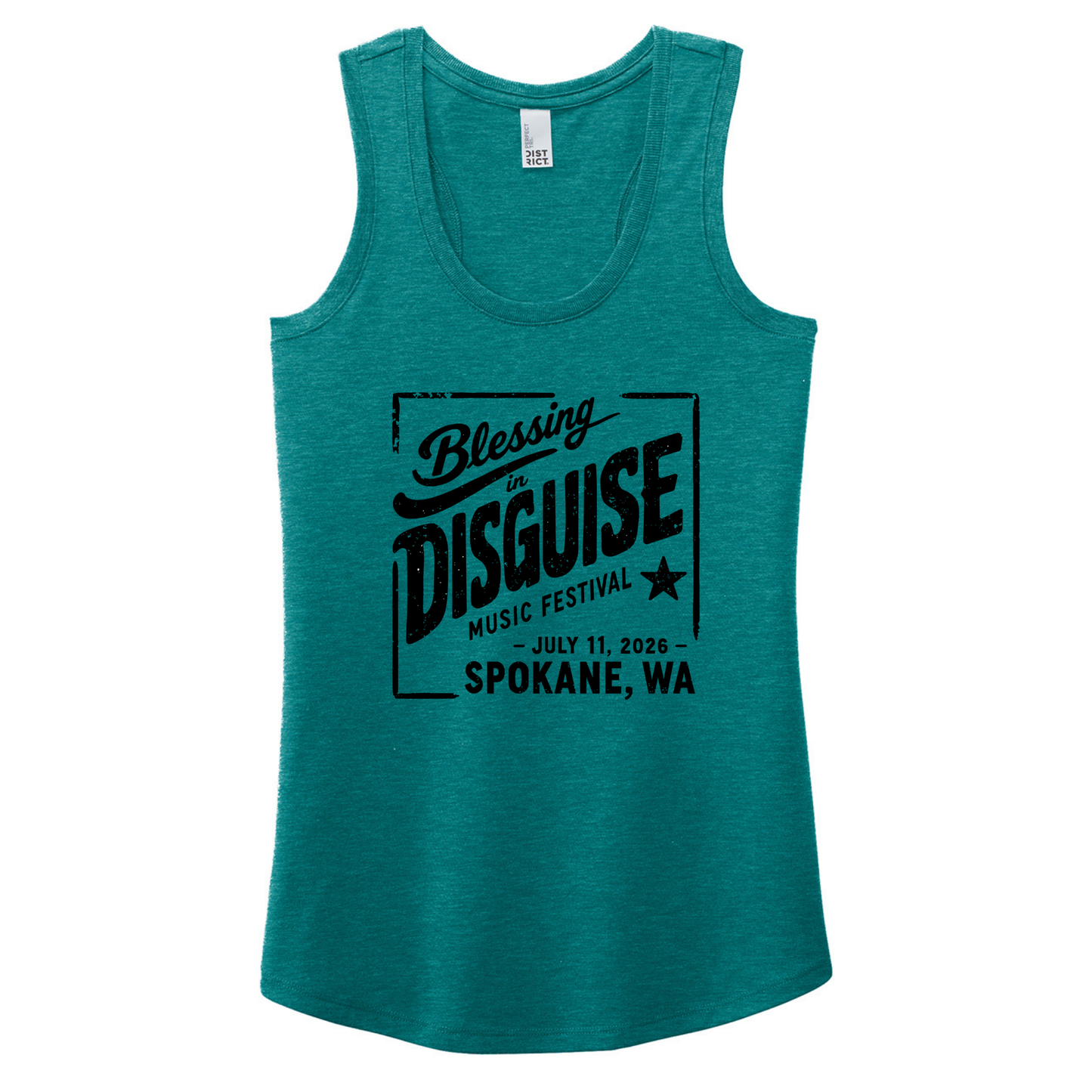 BID 2026 - District® Women’s Perfect Tri® Racerback Tank - HEATHER TEAL