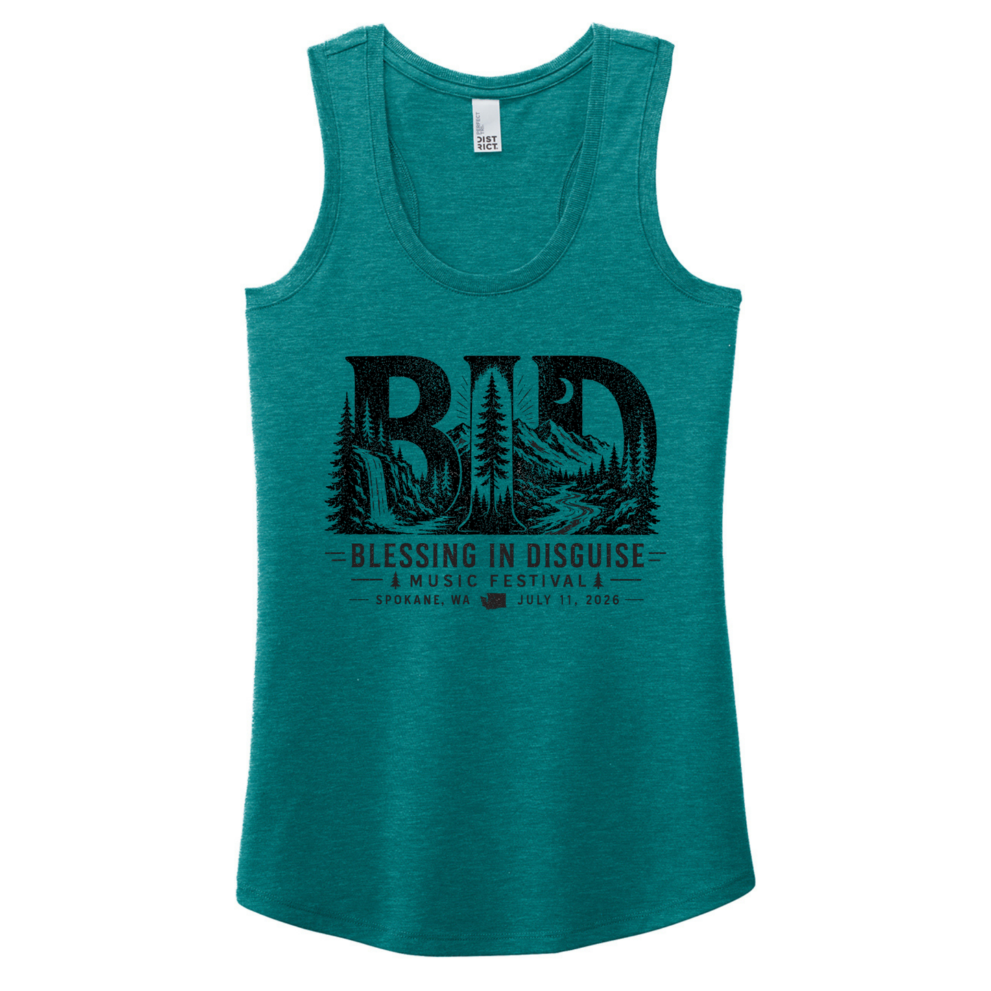 BID 2026 - District® Women’s Perfect Tri® Racerback Tank - HEATHER TEAL