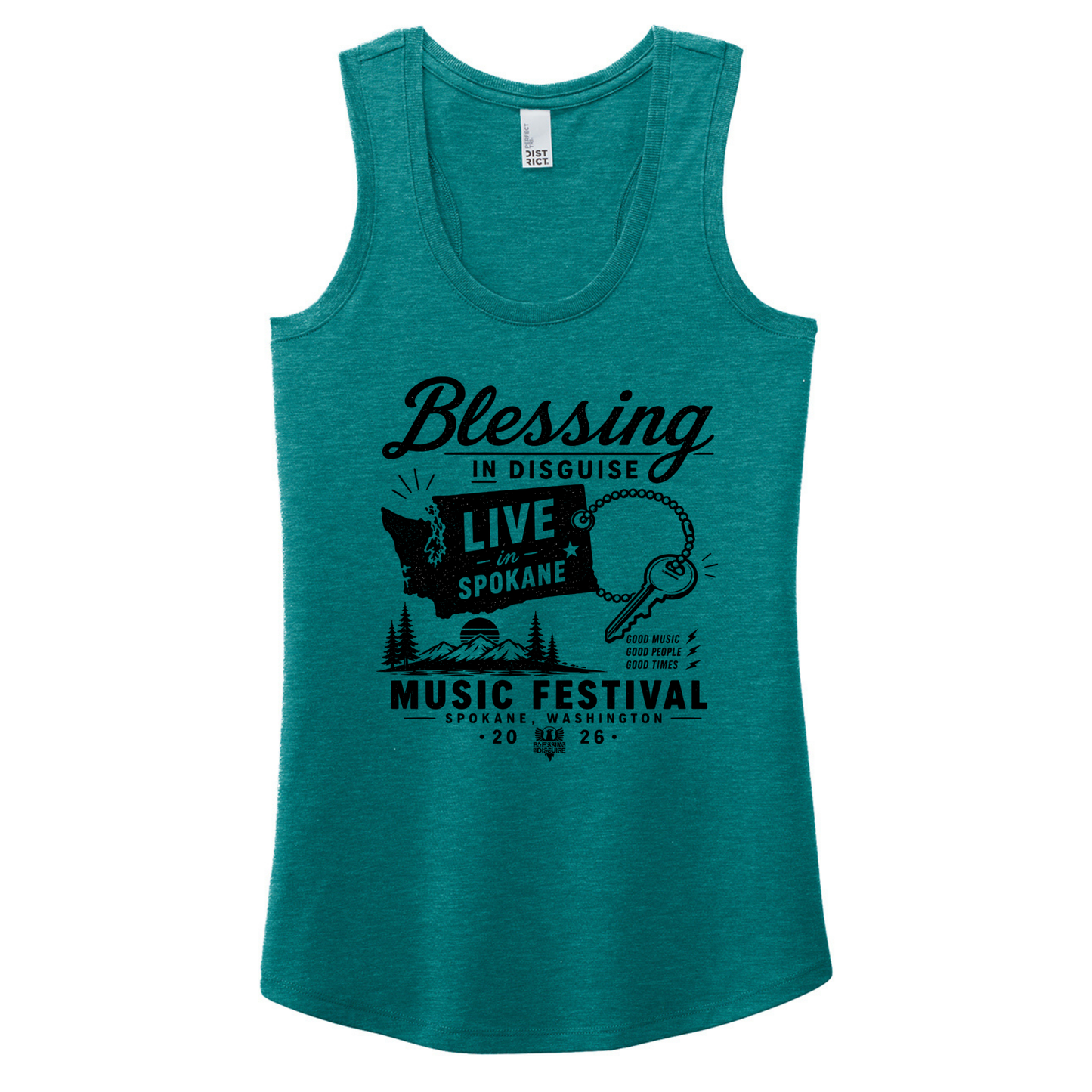 BID 2026 - District® Women’s Perfect Tri® Racerback Tank - HEATHER TEAL