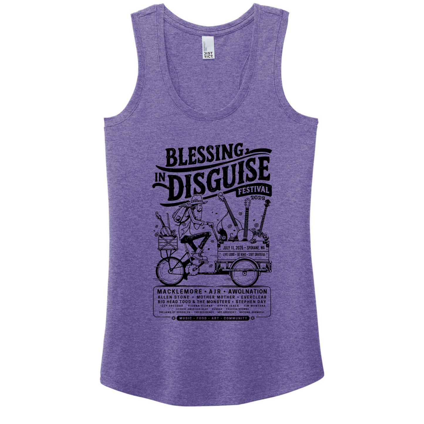 BID 2026 - District® Women’s Perfect Tri® Racerback Tank - PURPLE FROST