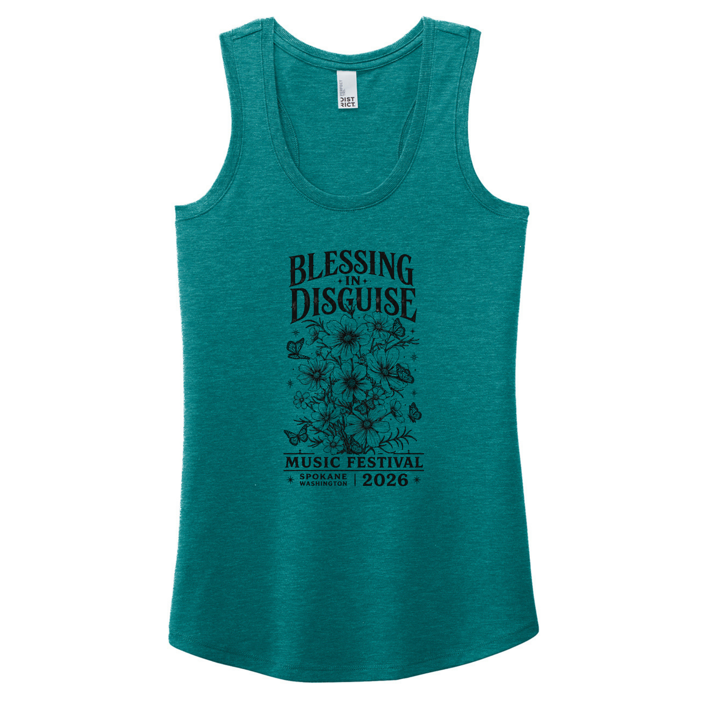BID 2026 - District® Women’s Perfect Tri® Racerback Tank - HEATHER TEAL