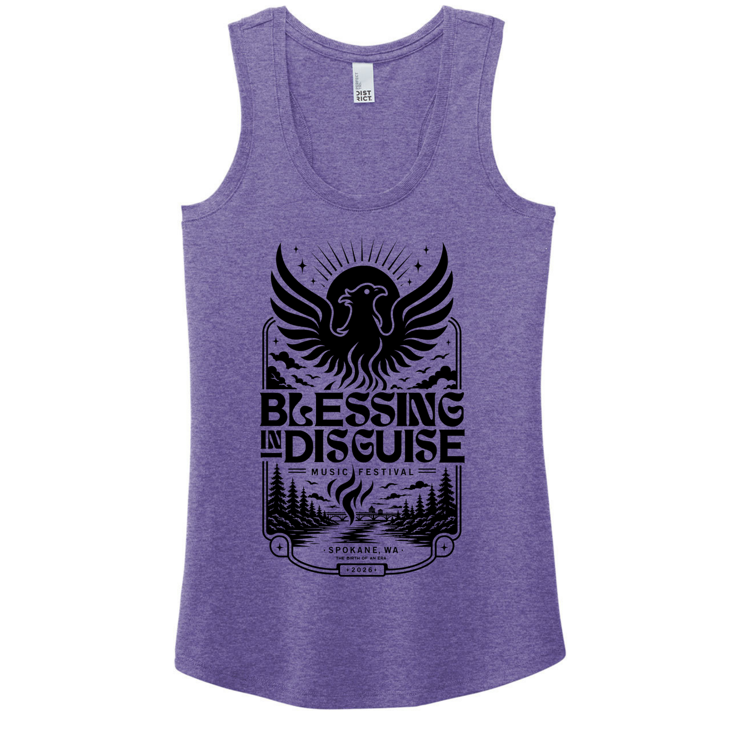 BID 2026 - District® Women’s Perfect Tri® Racerback Tank - PURPLE FROST