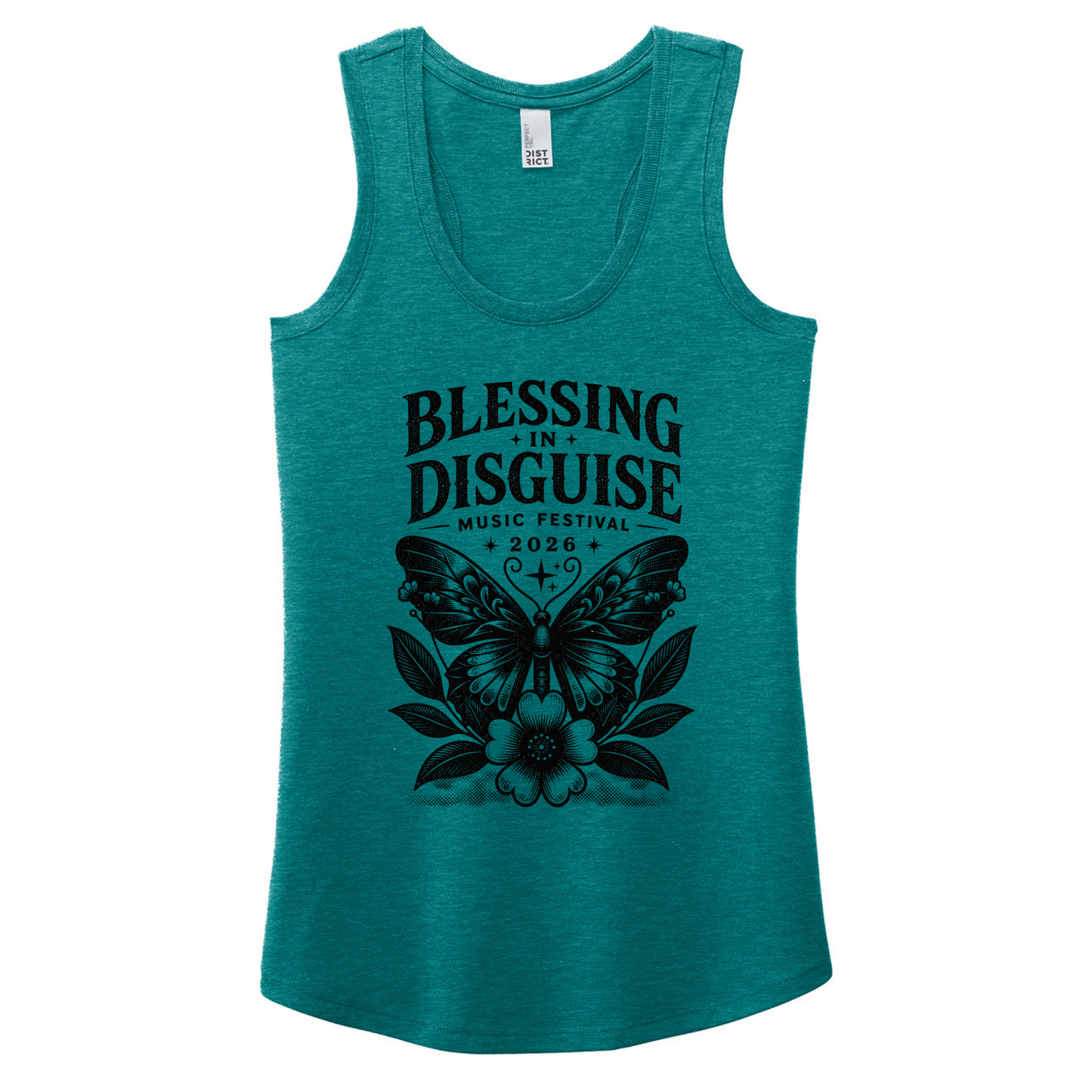 BID 2026 - District® Women’s Perfect Tri® Racerback Tank - HEATHER TEAL