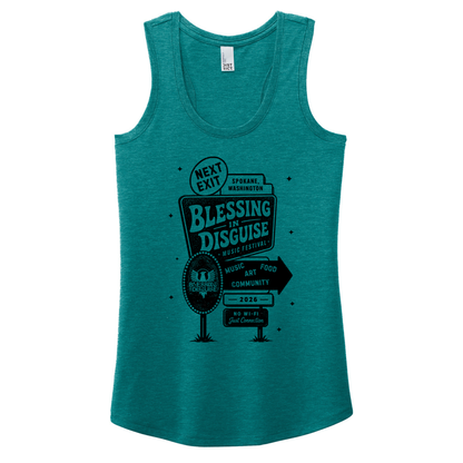 BID 2026 - District® Women’s Perfect Tri® Racerback Tank - HEATHER TEAL