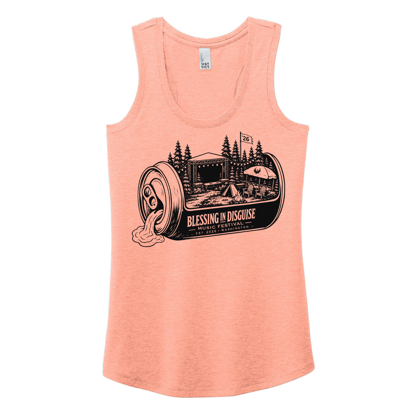 BID 2026 - District® Women’s Perfect Tri® Racerback Tank - HEATHER DUSTY PEACH