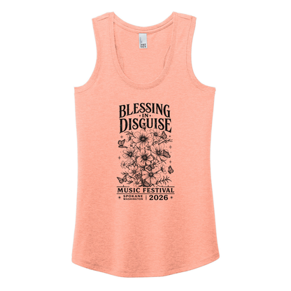 BID 2026 - District® Women’s Perfect Tri® Racerback Tank - HEATHER DUSTY PEACH