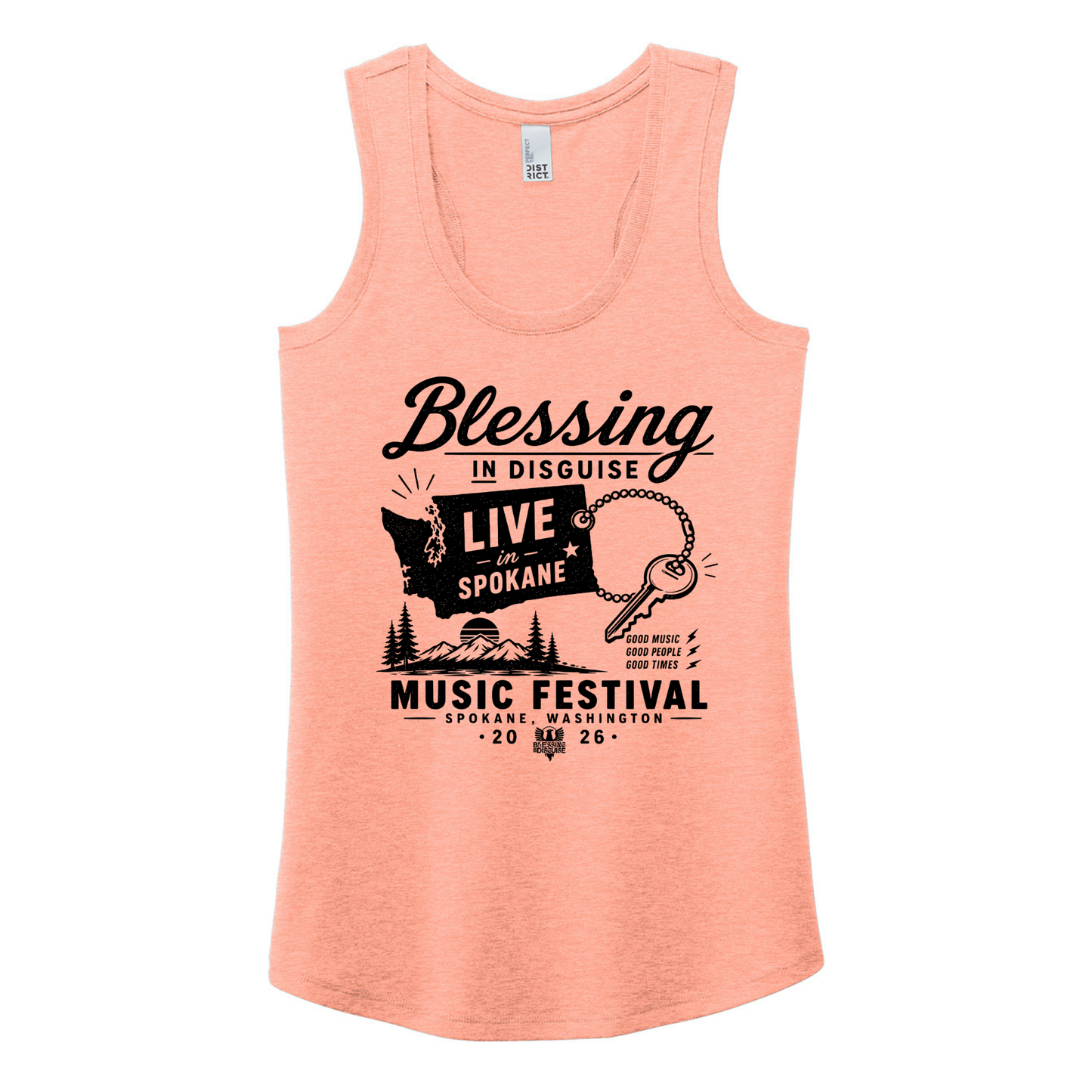 BID 2026 - District® Women’s Perfect Tri® Racerback Tank - HEATHER DUSTY PEACH