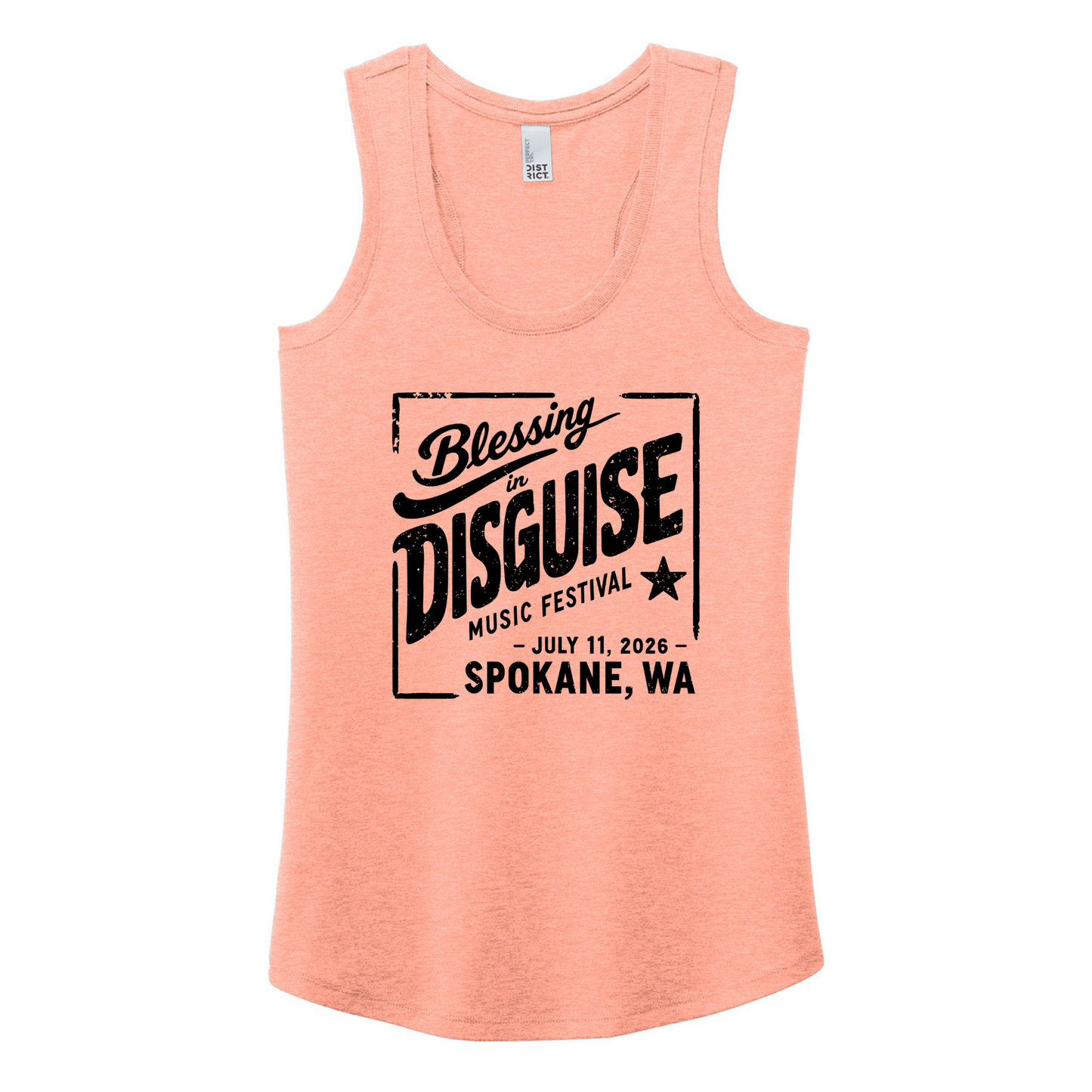 BID 2026 - District® Women’s Perfect Tri® Racerback Tank - HEATHER DUSTY PEACH