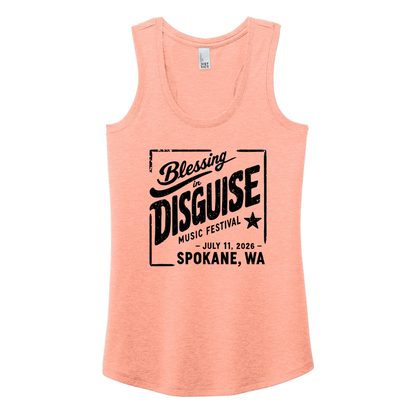 BID 2026 - District® Women’s Perfect Tri® Racerback Tank - HEATHER DUSTY PEACH