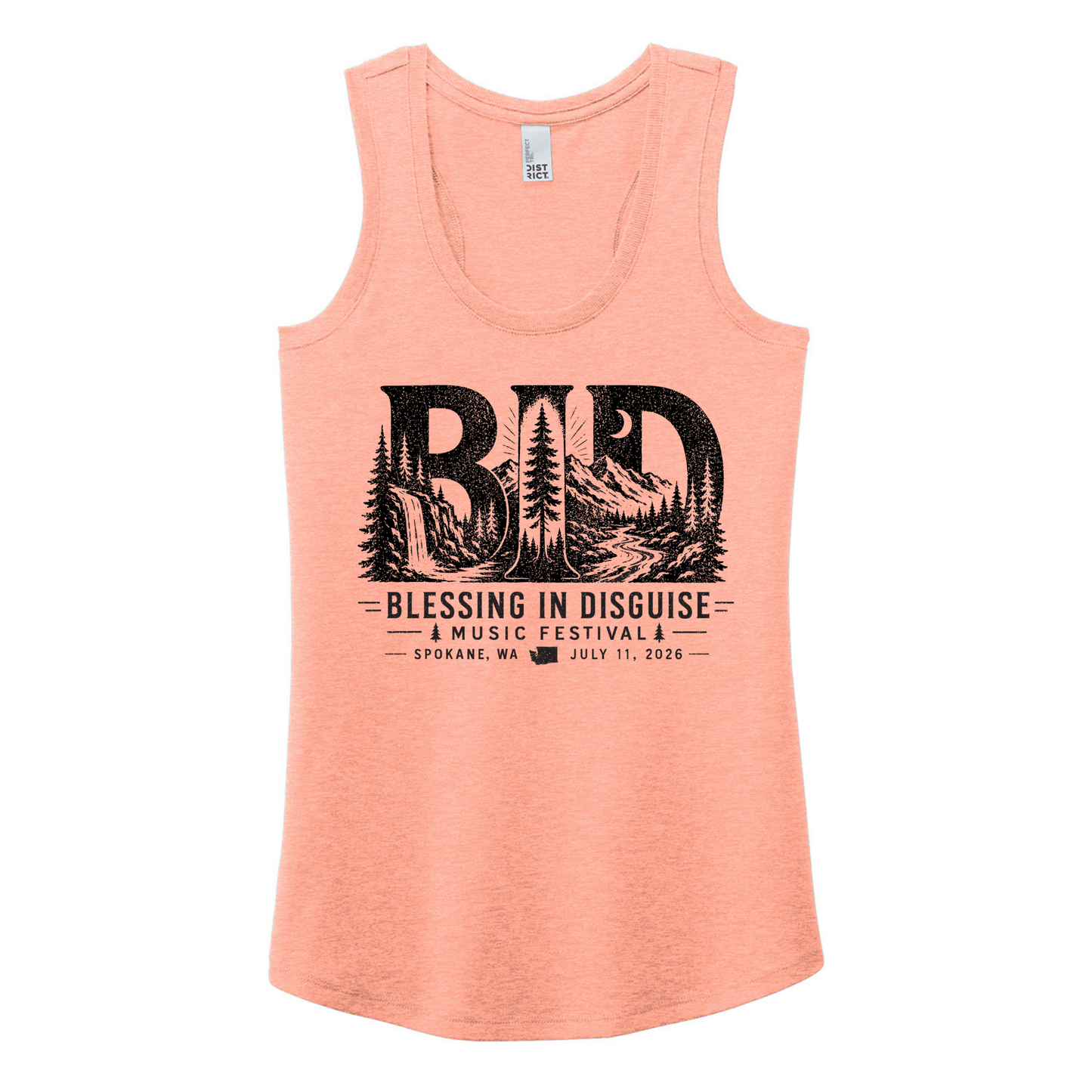 BID 2026 - District® Women’s Perfect Tri® Racerback Tank - HEATHER DUSTY PEACH