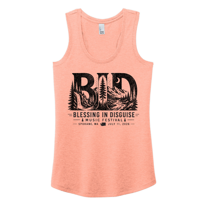 BID 2026 - District® Women’s Perfect Tri® Racerback Tank - HEATHER DUSTY PEACH