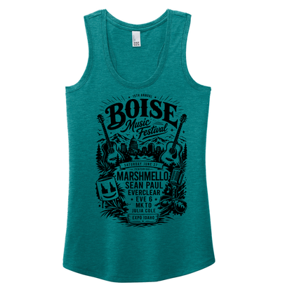 BMF 2026 - District® Women’s Perfect Tri® Racerback Tank - HEATHERED TEAL