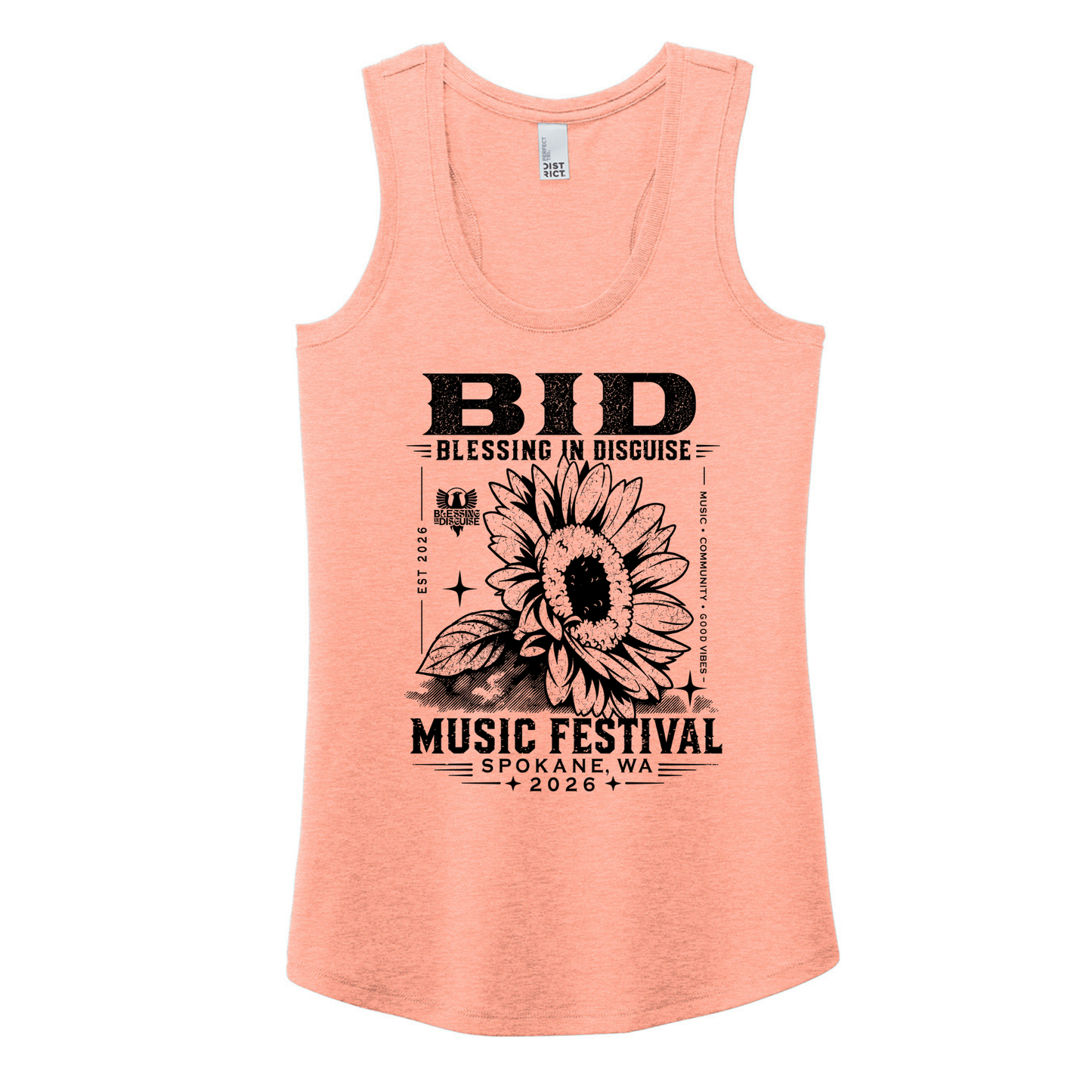 BID 2026 - District® Women’s Perfect Tri® Racerback Tank - HEATHER DUSTY PEACH