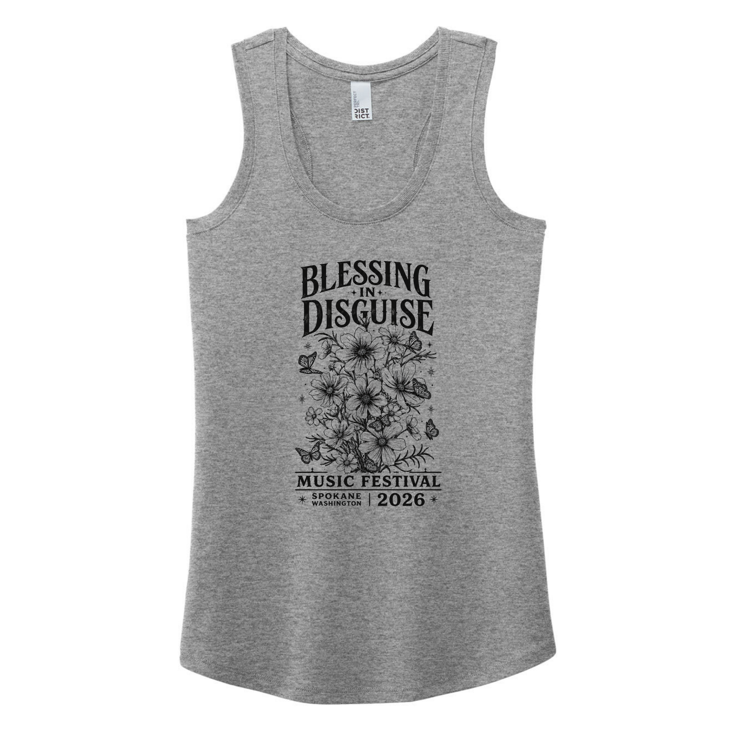 BID 2026 - District® Women’s Perfect Tri® Racerback Tank - GREY FROST