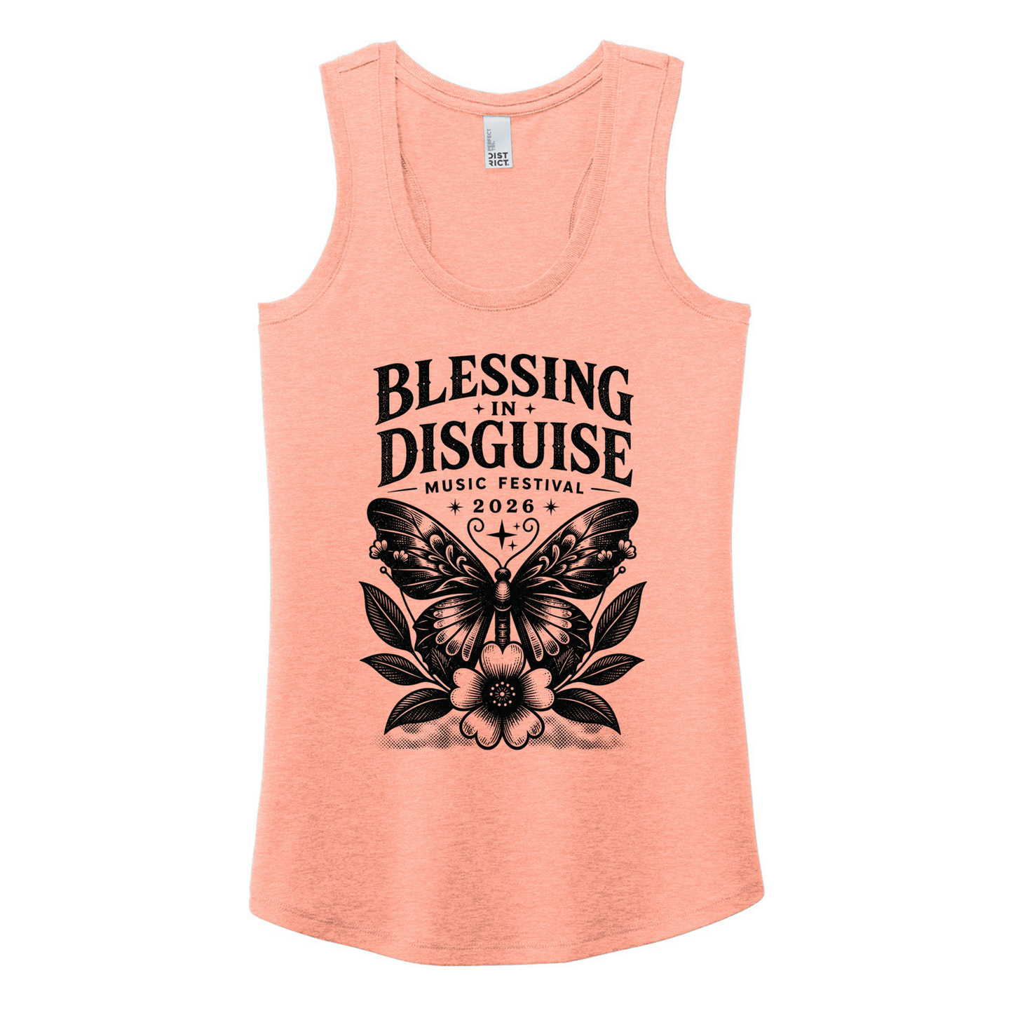 BID 2026 - District® Women’s Perfect Tri® Racerback Tank - HEATHER DUSTY PEACH