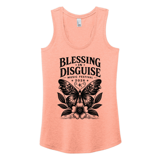 BID 2026 - District® Women’s Perfect Tri® Racerback Tank - HEATHER DUSTY PEACH