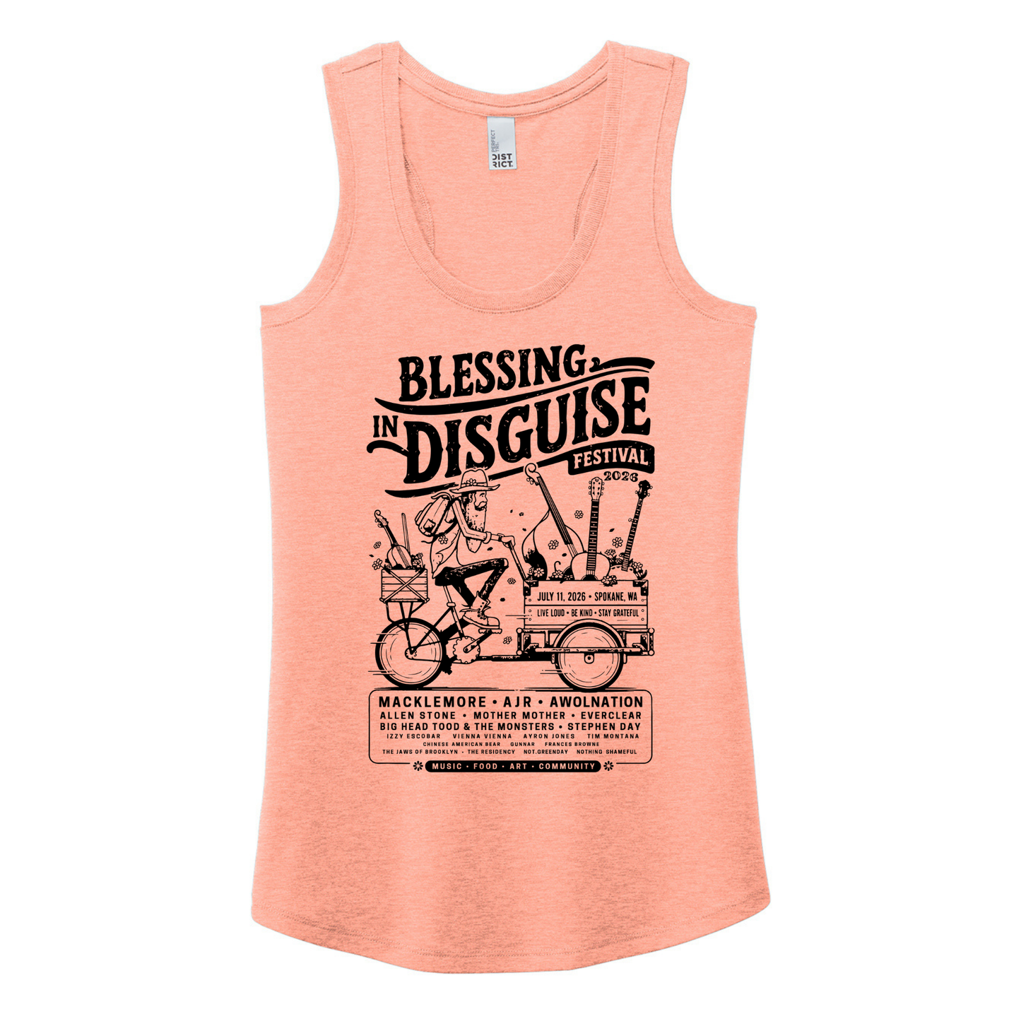BID 2026 - District® Women’s Perfect Tri® Racerback Tank - HEATHER DUSTY PEACH