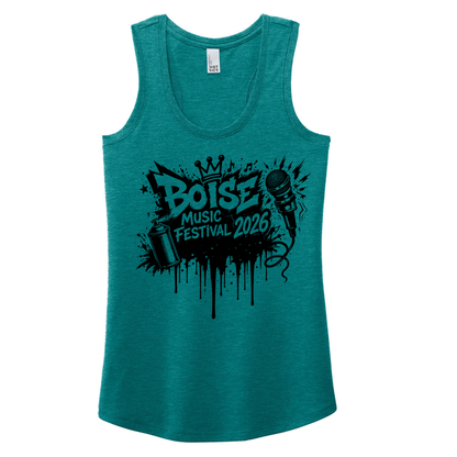 BMF 2026 - District® Women’s Perfect Tri® Racerback Tank - HEATHERED TEAL