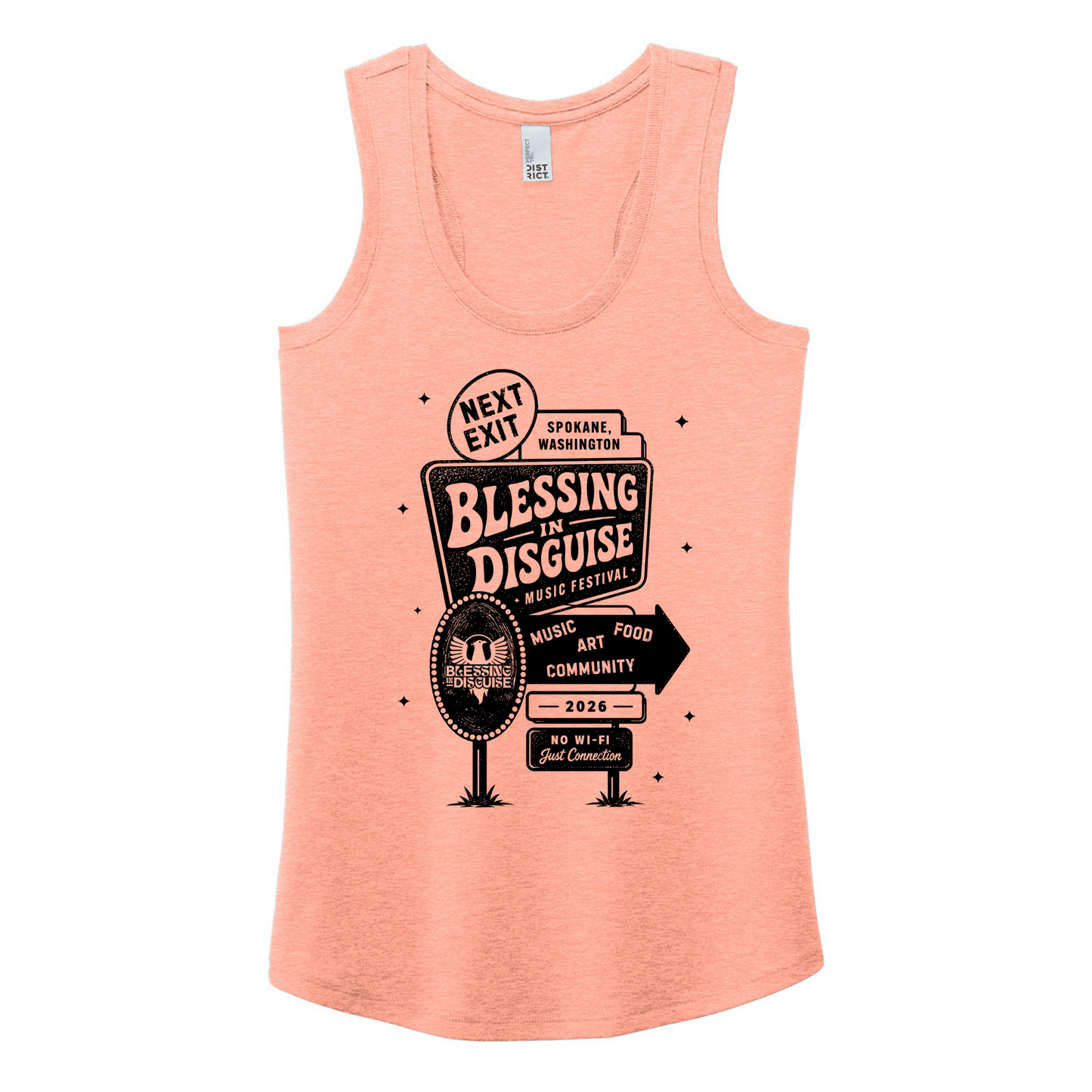 BID 2026 - District® Women’s Perfect Tri® Racerback Tank - HEATHER DUSTY PEACH