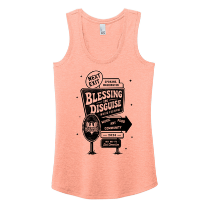 BID 2026 - District® Women’s Perfect Tri® Racerback Tank - HEATHER DUSTY PEACH