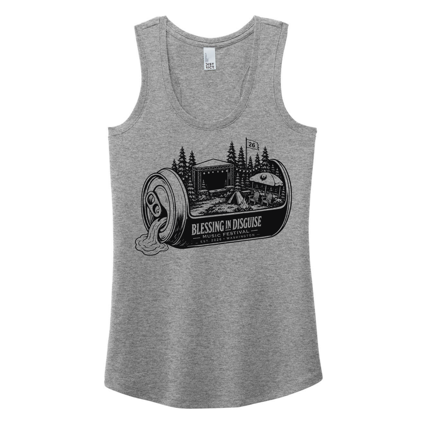 BID 2026 - District® Women’s Perfect Tri® Racerback Tank - GREY FROST
