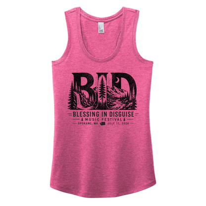 BID 2026 - District® Women’s Perfect Tri® Racerback Tank - FUCHSIA FROST