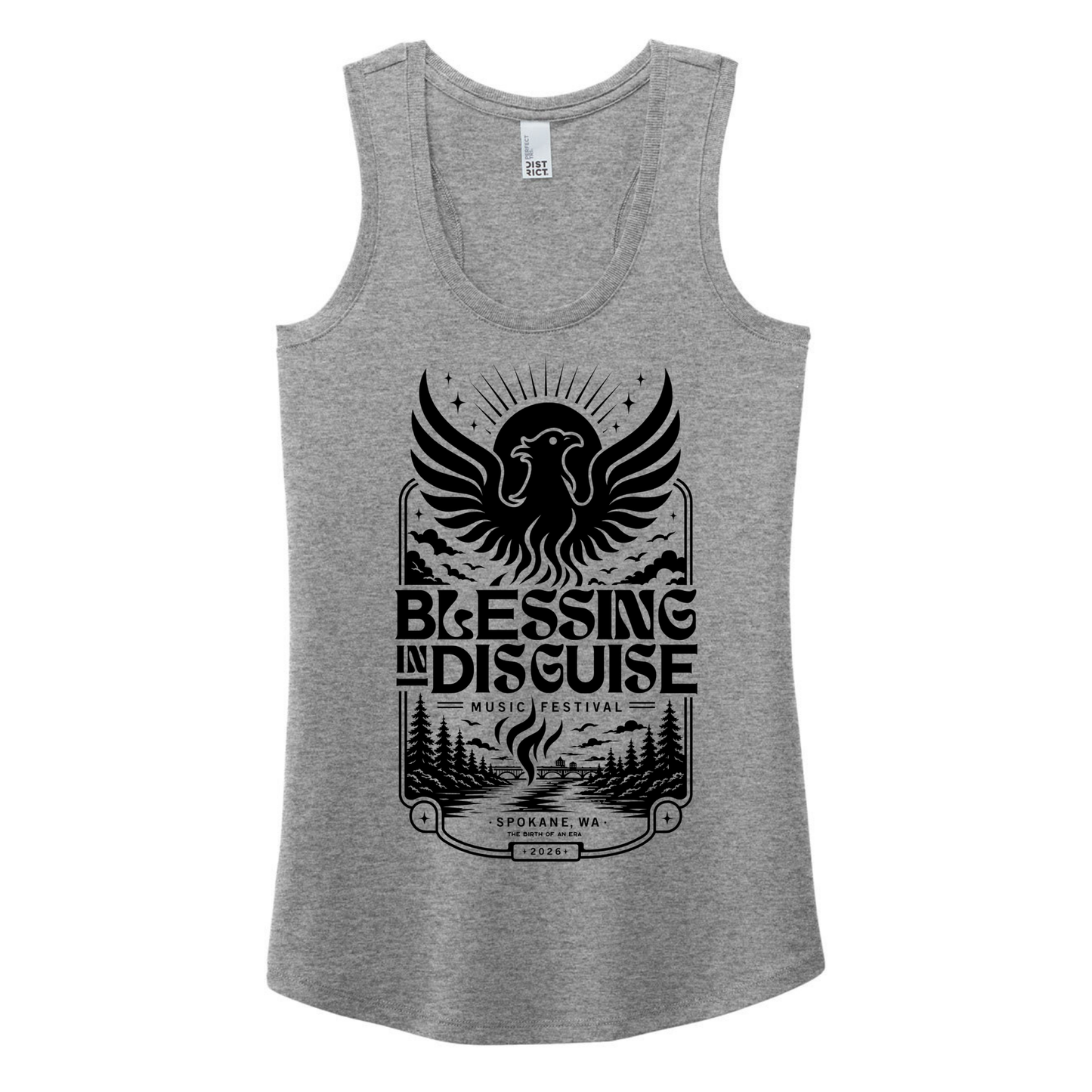 BID 2026 - District® Women’s Perfect Tri® Racerback Tank - GREY FROST