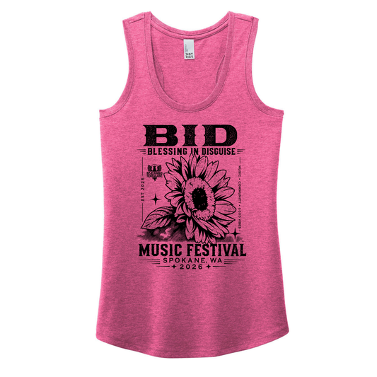 BID 2026 - District® Women’s Perfect Tri® Racerback Tank - FUCHSIA FROST