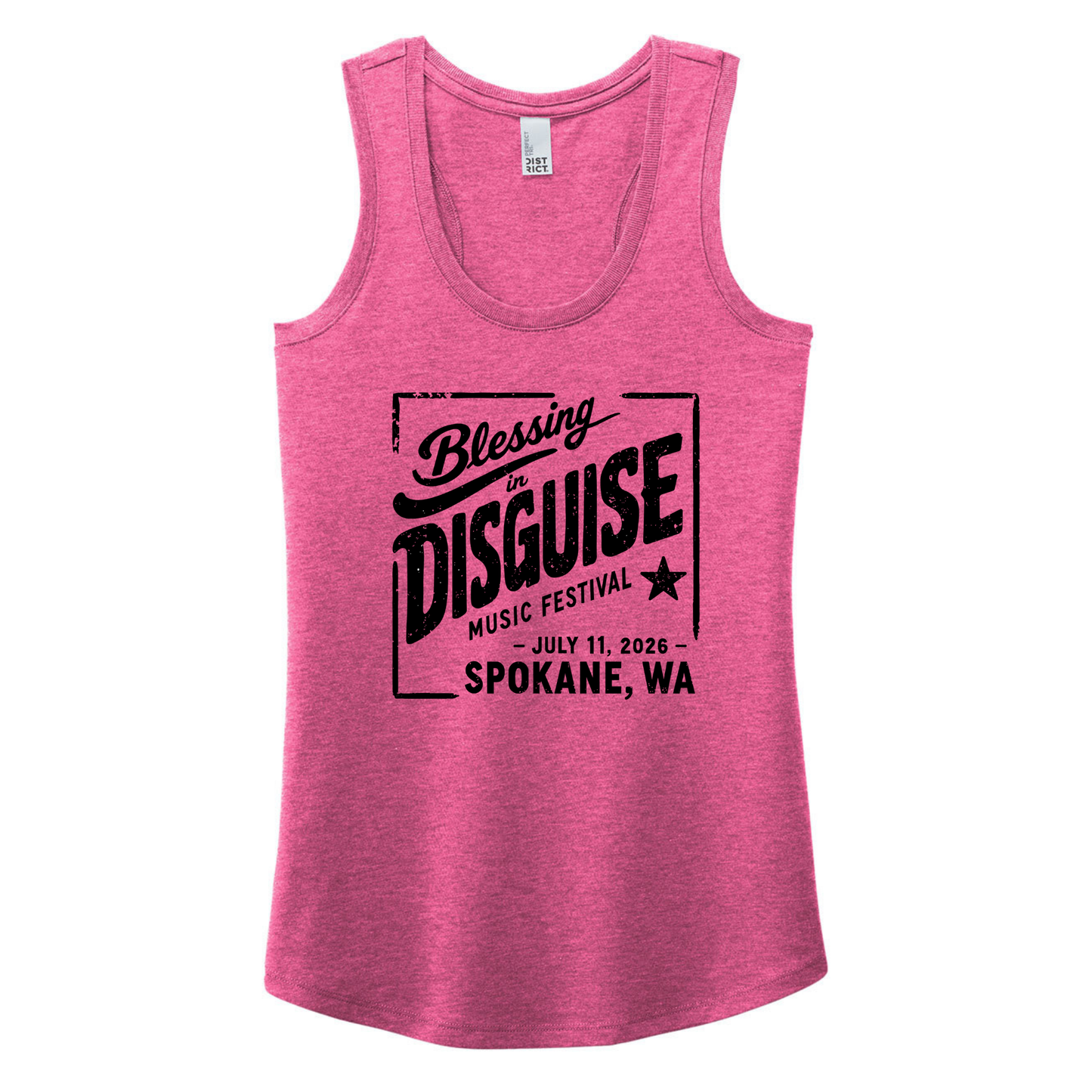 BID 2026 - District® Women’s Perfect Tri® Racerback Tank - FUCHSIA FROST