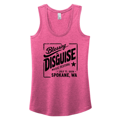 BID 2026 - District® Women’s Perfect Tri® Racerback Tank - FUCHSIA FROST