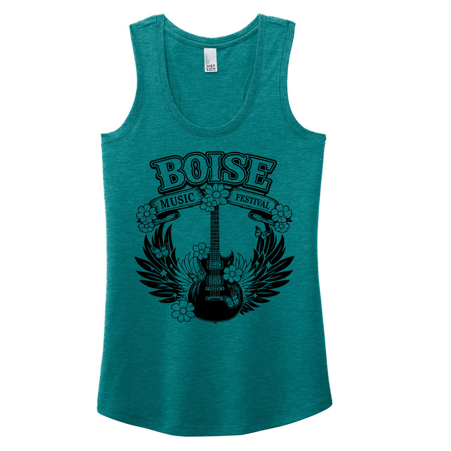 BMF 2026 - District® Women’s Perfect Tri® Racerback Tank - HEATHERED TEAL